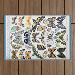 Papillons by Adolphe Millot 2 Outdoor Rug