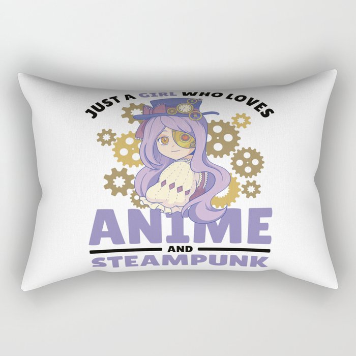 Just A Girl Who Loves Anime And Steampunk Rectangular Pillow