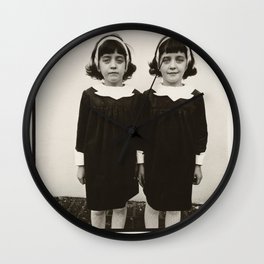 Diane Arbus - Identical Twins, Roselle, N.J. (1966) Wall Clock