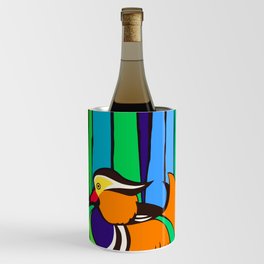 Stained Glass Mandarin Duck  Wine Chiller