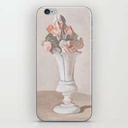Giorgio Morandi - Still Life White Vase with Pink rose flowers iPhone Skin