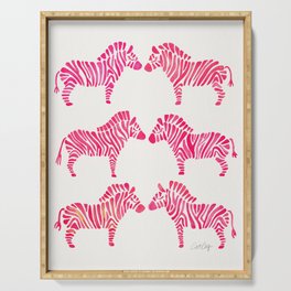 Zebras – Pink Palette Serving Tray