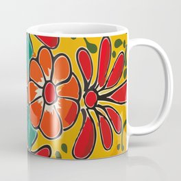 Yellow flower mexican ceramics talavera tile Coffee Mug