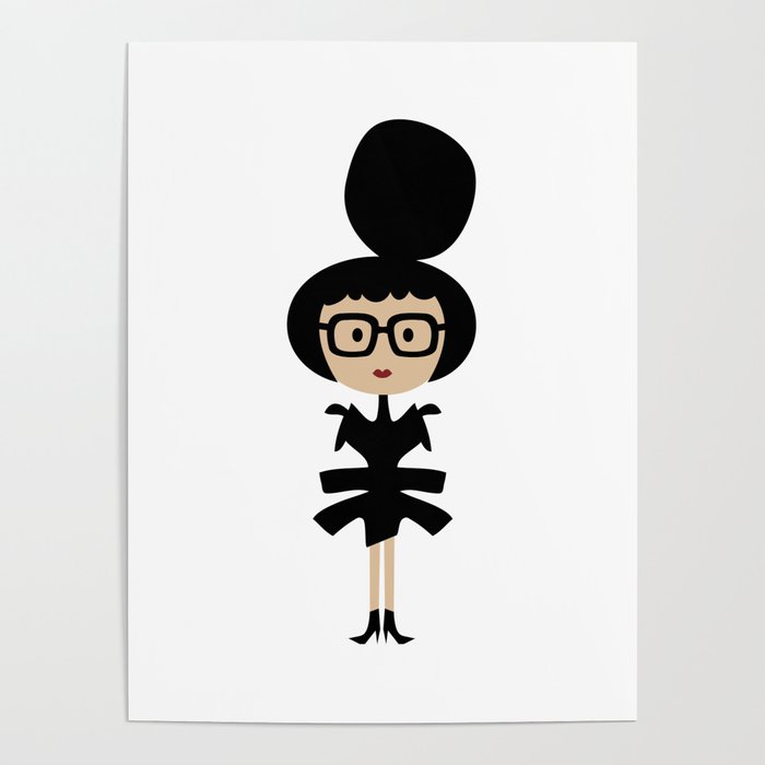 Stylish Girl With Big Specs Poster