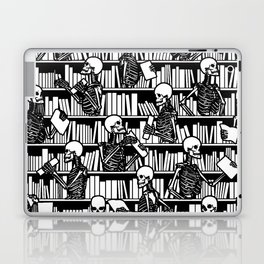 Bookish Public Library Skeleton Goth Librarian Books Pattern Laptop Skin