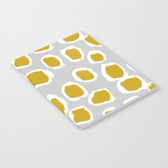 Neela - Abstract design mustard and grey by Charlotte Winter Notebook