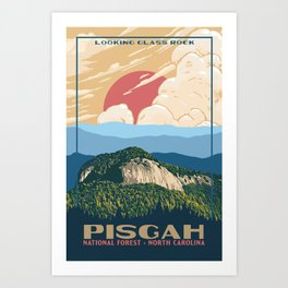 Looking Glass Rock - Pisgah National Forest North Carolina | Vintage WPA Poster Style Retro Print Looking Glass Rock - Pisgah National Forest North Carolina | Vintage WPA Poster Style Retro Print Art Print