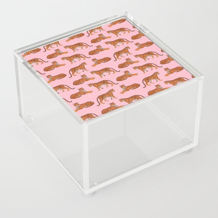 Tigers - Pink Acrylic Box