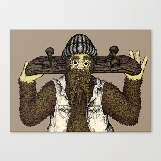 Skate Squatch Canvas Print