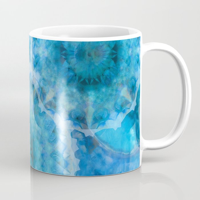 Blue Impressions Blue And White Mandala Fossil Art Coffee Mug