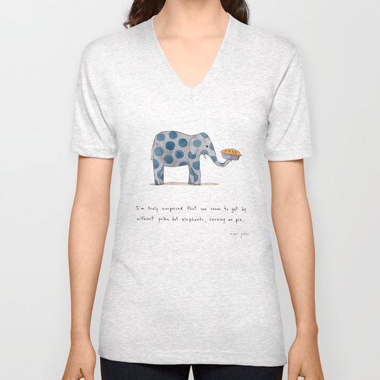 polka dot elephants serving us pie Unisex V-Neck