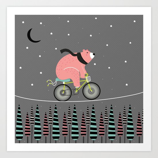 Night ride Art Print