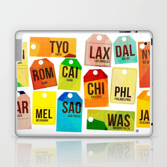 Travel Tags Laptop & iPad Skin