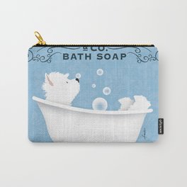 Westie west highland terrier dog bath bubble bath clawfoot tub Carry-All Pouch