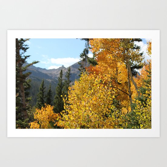 Autumn in the Rocky Mountains at Diamond Lake Trail, Eldora Colorado Art Print