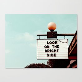 Look on The Bright Side Marquee Sign, Austin Motel, Austin, Texas Canvas Print