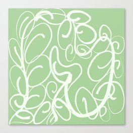 Light Green Leaves Abstract Canvas Print