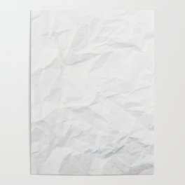 Texture Of Crumpled White Paper Poster
