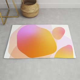 Bubble - Colorful Minimalistic Modern Art Design in Warm Yellow Orange and Pink Area & Throw Rug