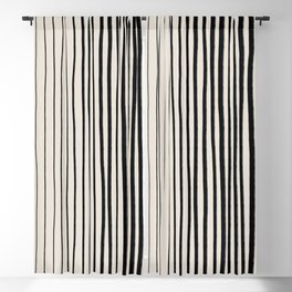 Black Vertical Lines Blackout Curtain
