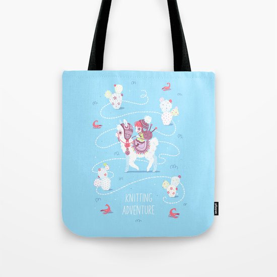 Knitting Adventure Tote Bag