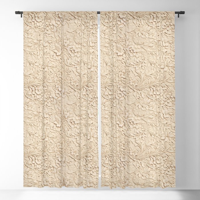 Carved Flowers look 8 Blackout Curtain