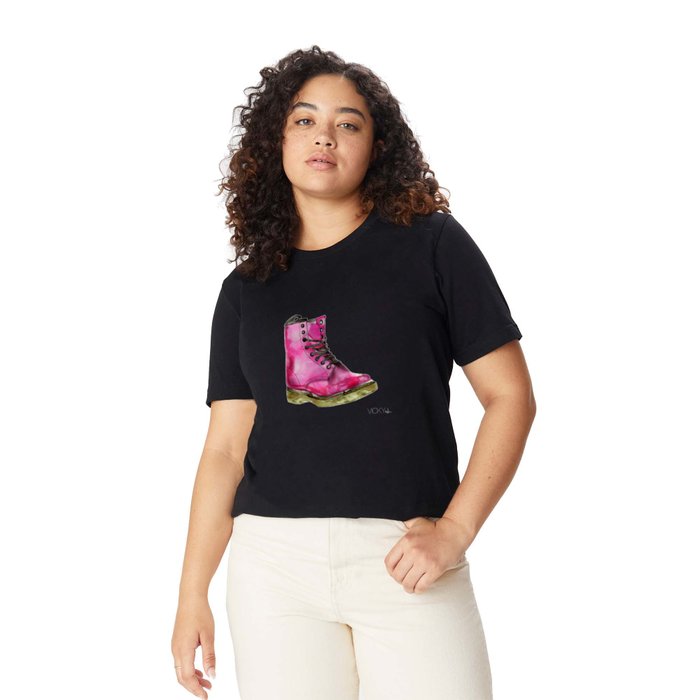 Graphic T Shirt Graphic T Shirt Dr Martens by Vicky Ink. White Body with Black Trim Medium Ringer T shirts Full Front Graphic Society6