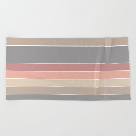 Simple striped pattern in pastel colours . Beach Towel
