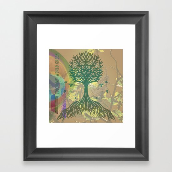 Color My World Green Framed Art Print
