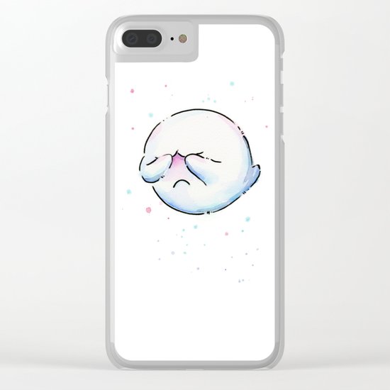 Boo Ghost Mario Watercolor Clear iPhone Case