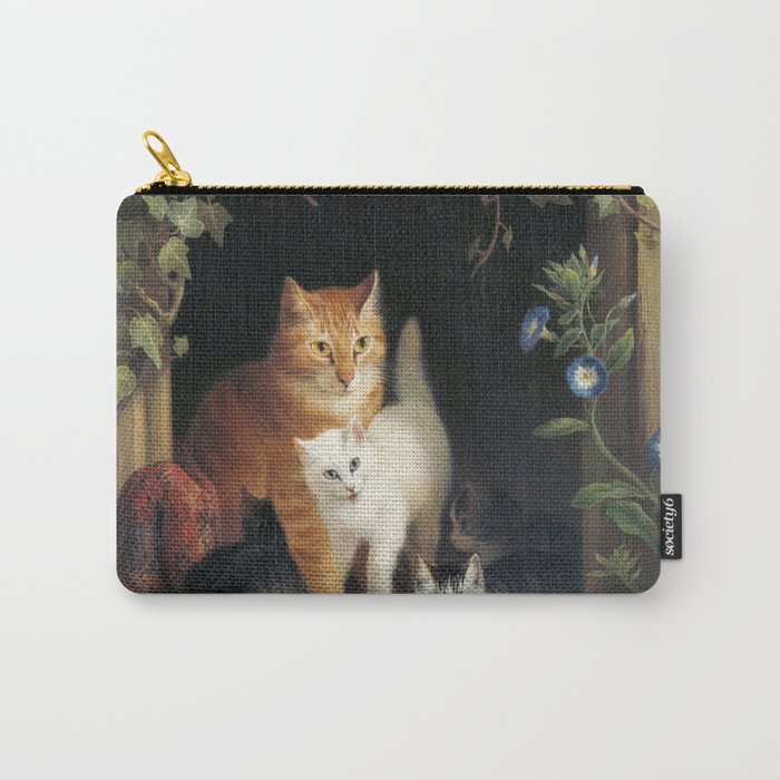 Cat with Kittens Carry-All Pouch
