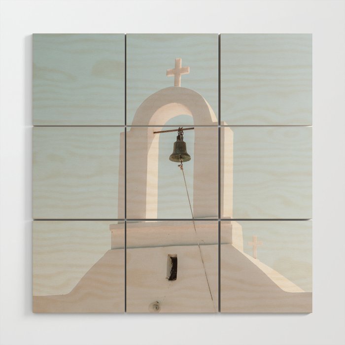 Greek White Church to the Blue Sky | Landscape and Town Travel Photography on the Islands of Greece | European Summer Art Wood Wall Art
