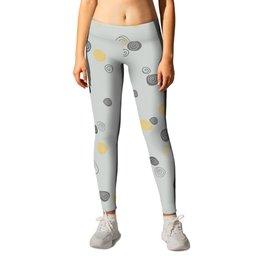 Grey and yellow roses on light sage green Leggings