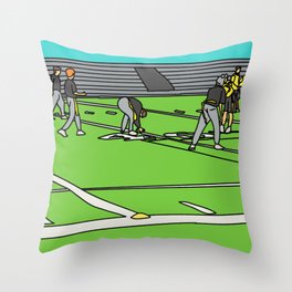 Minimalist Fun Times Flag Football Throw Pillow