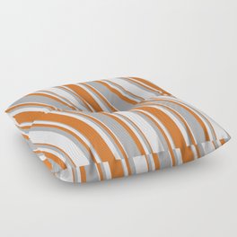 [ Thumbnail: Lavender, Chocolate, and Dark Gray Colored Pattern of Stripes Floor Pillow ]