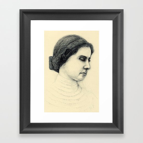 Hellen Keller in ink Framed Art Print