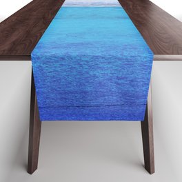 blue soft enzyme wash fabric look Table Runner