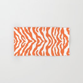 Zebra Wild Animal Print Orange Hand & Bath Towel