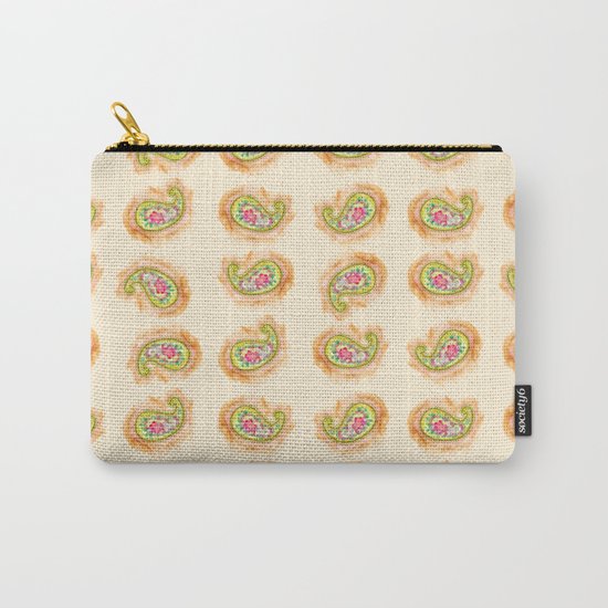 Paisley Watercolor in Tea (tan brown) Carry-All Pouch