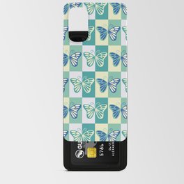 Butterfly Pattern in Turquoise, Blue, and Pale Yellow Android Card Case