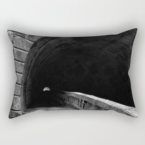Paw Paw Grunge Tunnel - Black & White Rectangular Pillow