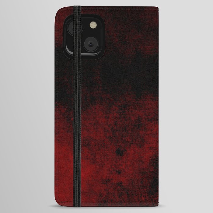 Dark Red Shapes iPhone Wallet Case