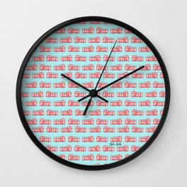 Fire fighter car- blue background Wall Clock