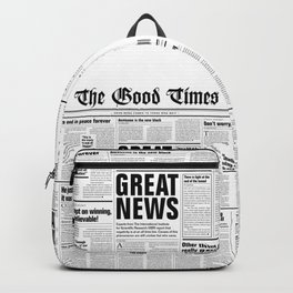 The Good Times Vol. 1, No. 1 / Newspaper with only good news Backpack