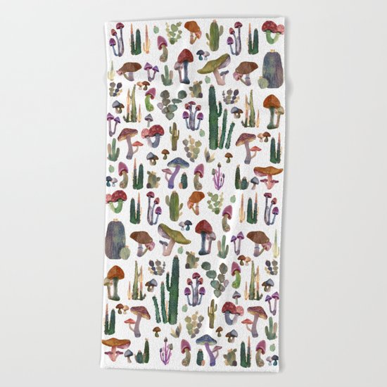 Cactus and Mushrooms NEW!!! Beach Towel