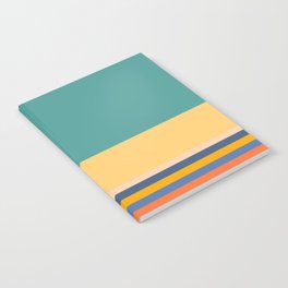 Dina - Colorful Sunset Retro Abstract Geometric Minimalistic Design Pattern Notebook