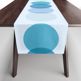 Abstraction_GEOMETRIC_BLUE_CIRCLE_TONE_POP_ART_1204A Table Runner