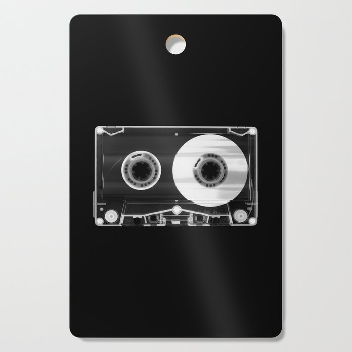 Black and White Retro 80's Cassette Vintage Eighties Technology Art Print Wall Decor from 1980's Cutting Board