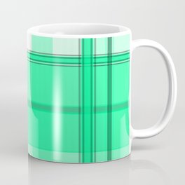 Shades of Light Green and Gray Plaid Coffee Mug