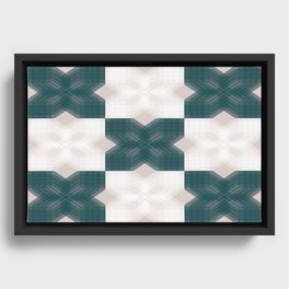 Green and White Opaque Intersections  Framed Canvas